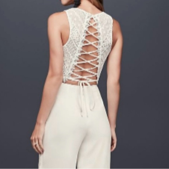 Galina NEW Ivory Sleeveless Lace Corset Crop Top Size 6 NWT - Picture 2 of 12